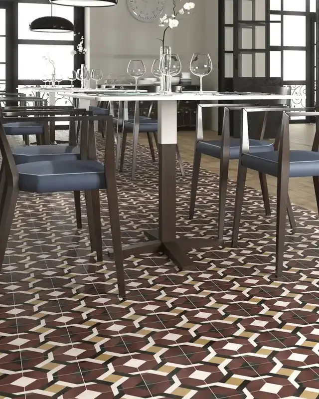 10,53 m² Restposten Bodenfliesen 15×15 cm Quadratisches Motiv Flo Morgan