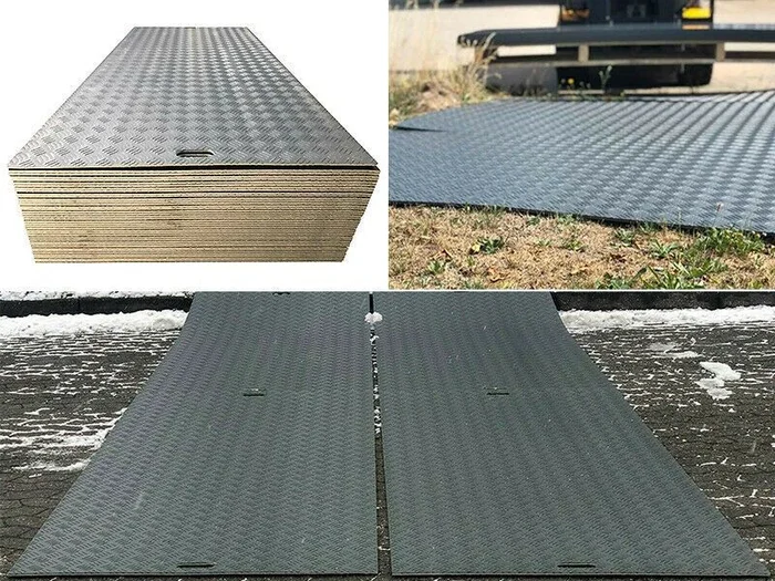 10 St. Fahrplatten je max. 10 Tonnen LDPE Baggerplatte Baustelle Neubau Wiese Schnee