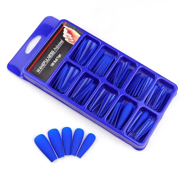 100 Ballerina Press-On Tips Blau