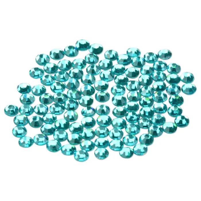 100 Glas Strasssteine Blue Zircon
