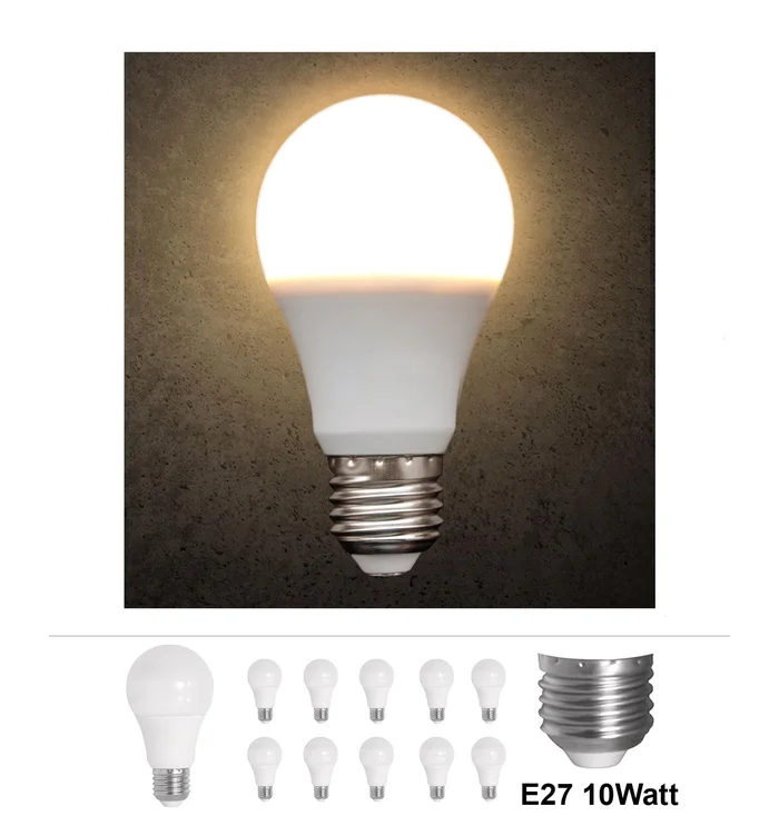 10x Grafner® LED Leuchtmittel E27 10 Watt 3000K Warmweiss