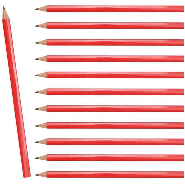 12er Set Zimmermann Bleistifte 180 mm Rot