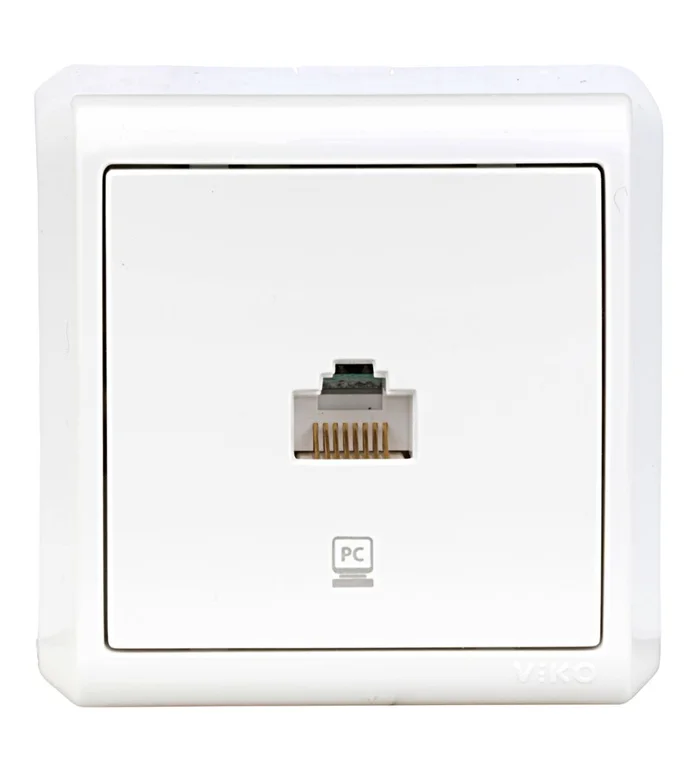 1fach Datendose CAT5e, Schraubklemme, IP20, weiß, Aufputz