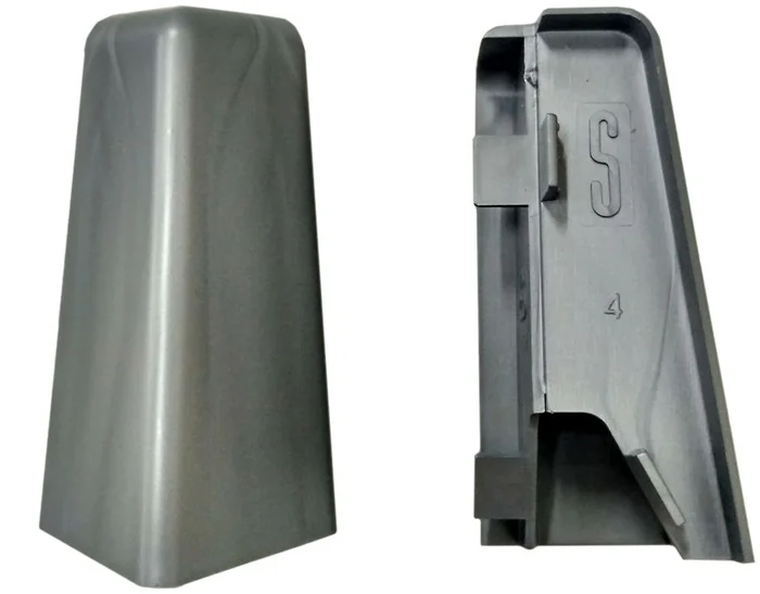 2 St. Equipped 1222 Außenecke Silbergrau 58 mm