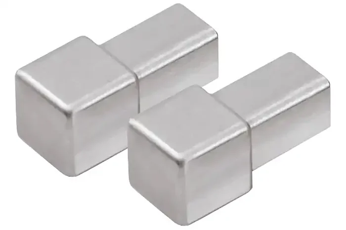 2 Stk. Dural Ecken für Fliesenprofil Feinschliff SQUARELINE Druckgruss Höhe 12,5 mm