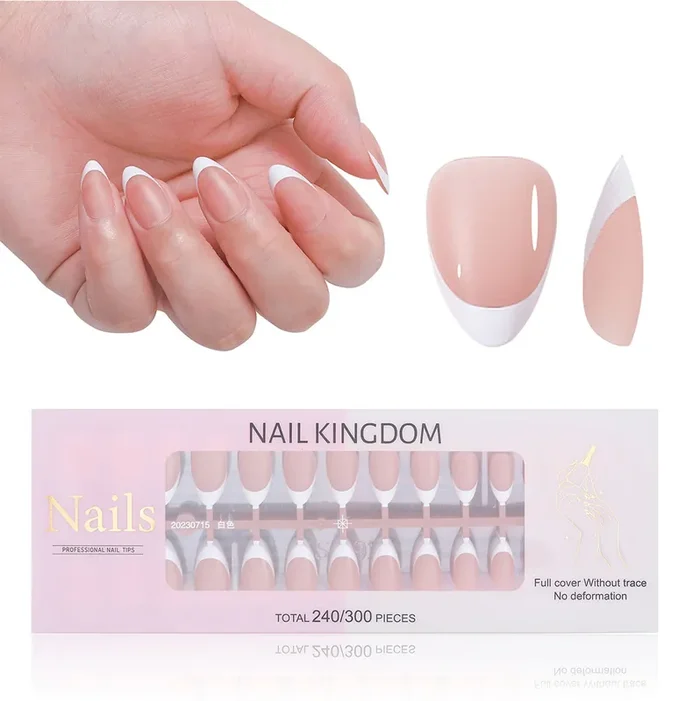 240 Short Mandel French Press-On Tips dunkel