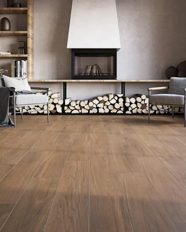 28,4 m² Restposten 19,7×120 cm Moderne Holzoptik Fliesen Braun Gobi Canela