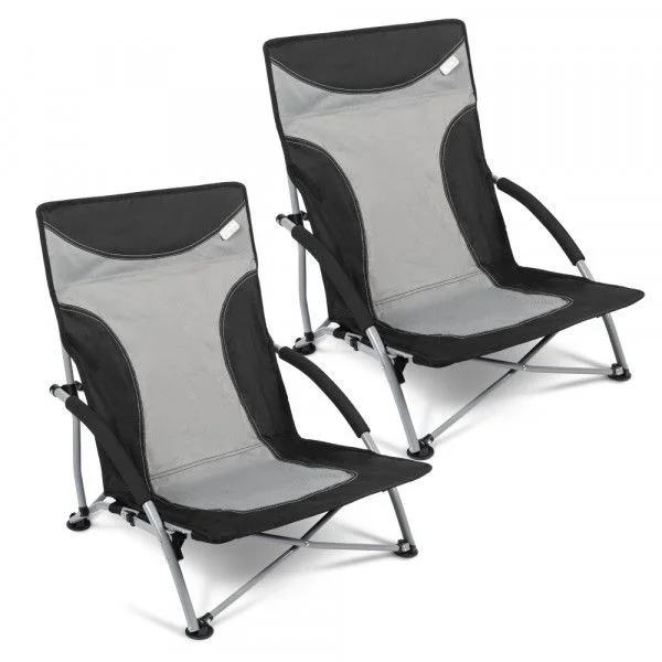 2er Set Strandstuhl mit breiten Standfüßen, Kampa Sandy FT0044 grau