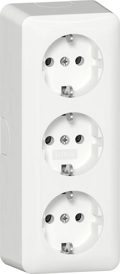 3f-SCHUKO-Steckd. + Montagepl. AP Reinwe iß