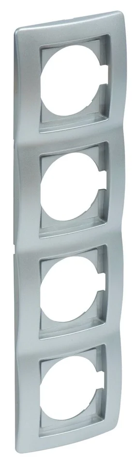4-Fach senkrecht Rahmen, Kreta (silber)