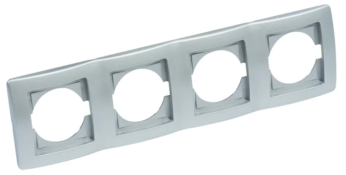 4-Fach waagerecht Rahmen, Kreta (silber)