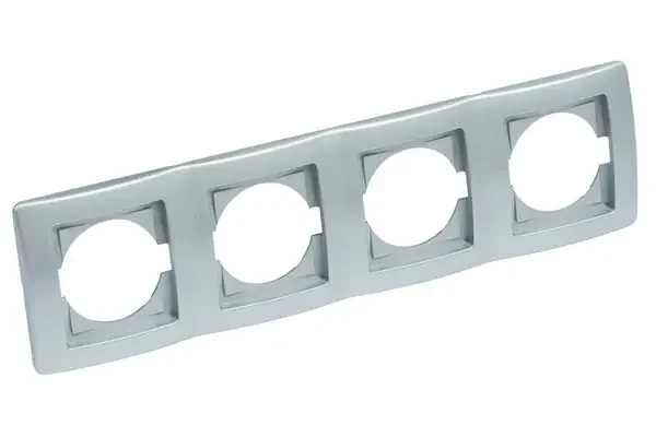 4-Fach waagerecht Rahmen, Kreta (silber)