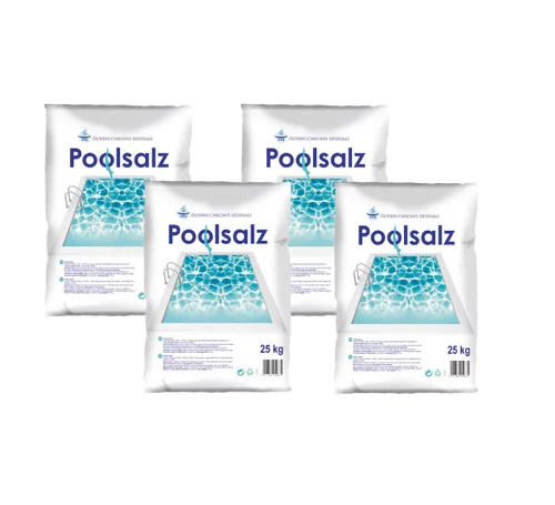 4er Paket Poolsalz Siedesalz á 25 kg