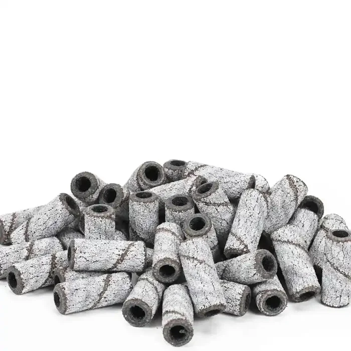 50 Mini Schleifhülsen Weiß K180