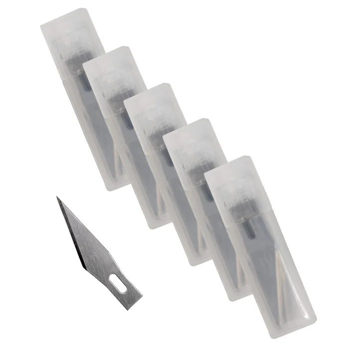 50 Skalpell Klingen Bastelmesser Ersatzklingen im Köcher