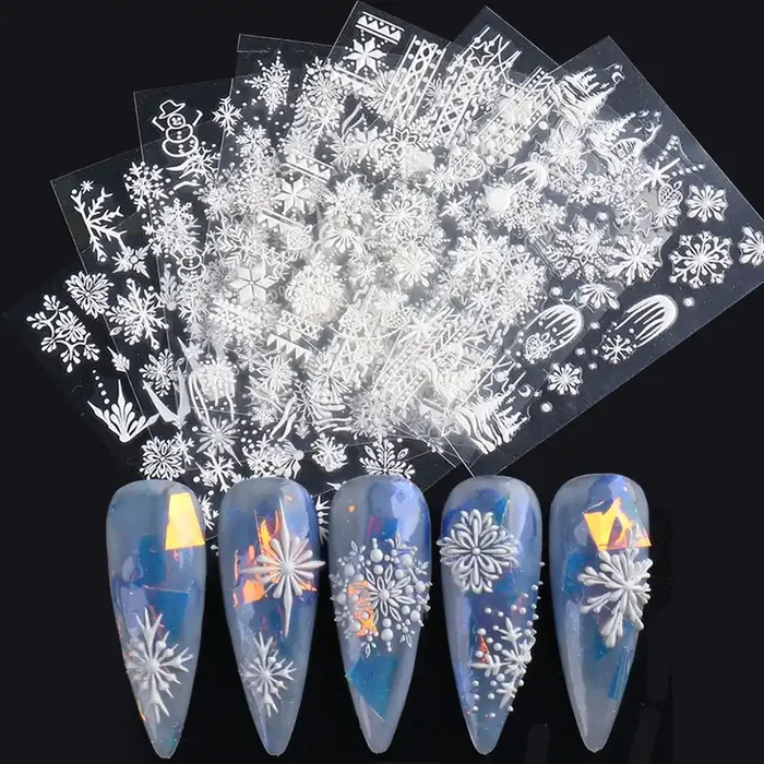 8x 3D Nail Sticker Xmas