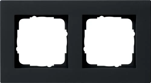 Abdeckrahmen 2f flach E2 Schwarz m