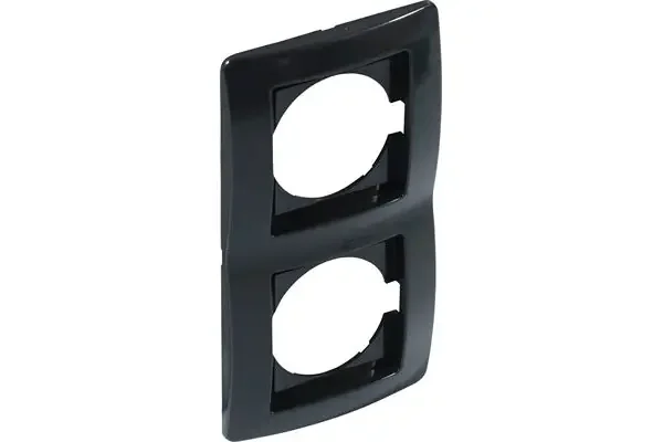 Abdeckrahmen Kreta, 2-fach, senkrecht (schwarz)