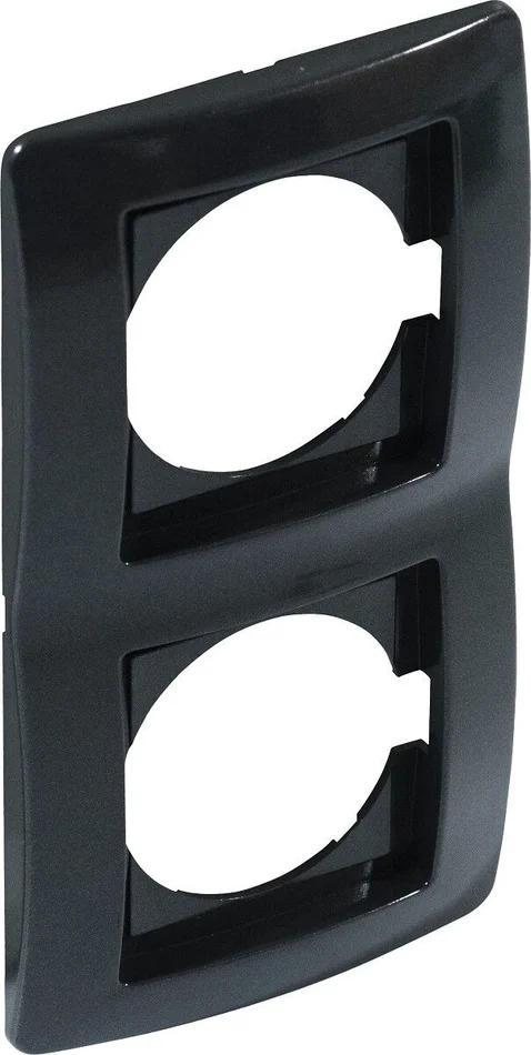 Abdeckrahmen Kreta, 2-fach, senkrecht (schwarz)