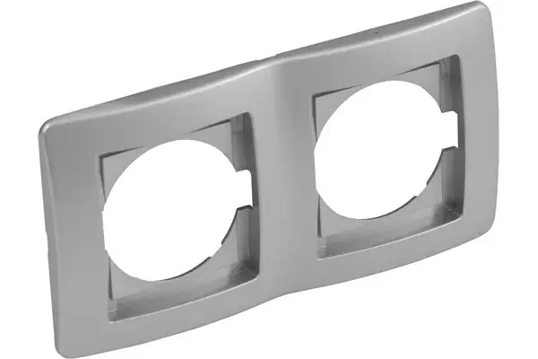 Abdeckrahmen Kreta, 2-fach, waagerecht (silber)