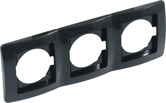 Abdeckrahmen Kreta, 3-fach, waagerecht (schwarz)
