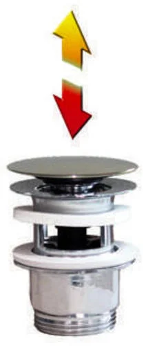 Ablaufventil 5/4″ Clicker mit Überlauf u. Stopfen,Höhe bis 60mm, chrom