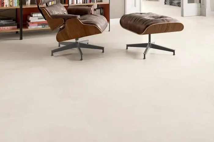 ABVERKAUF Fliese Betonoptik weiß-beige 120×120 cm „Ritual Light“ rektifiziert