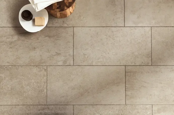 ABVERKAUF Fliese Natursteinoptik grau 37,5×75 cm „Lims Grey Tumbled“ rustikale Kante