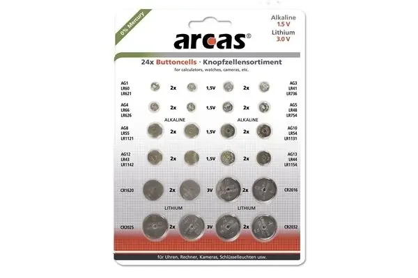 Ag Alkaline 0% Hg + Cr Lithium