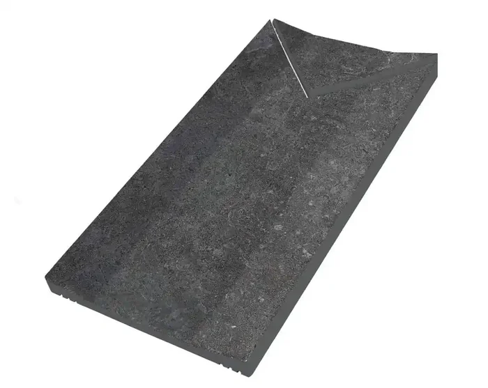 Agrob Buchtal Ascona Graphite Endstück Matt Flachrinne 50×25 R11/B Art.-Nr. 430825H