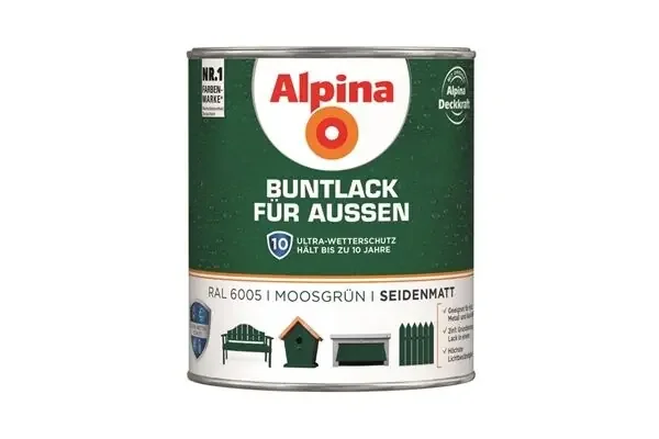 Alpina Buntlack für Außen, seidenmatt, 750 ml (moosgrün)