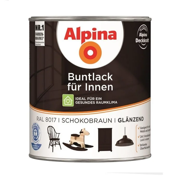 Alpina Buntlack für Innen, glänzend, 750 ml (schokobraun)