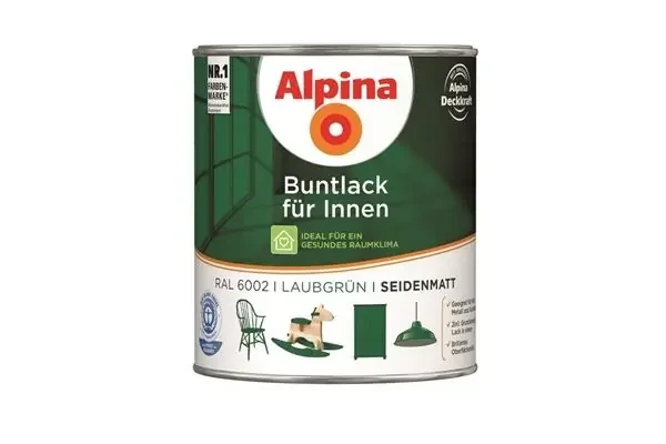Alpina Buntlack für Innen, seidenmatt, 750 ml (laubgrün)