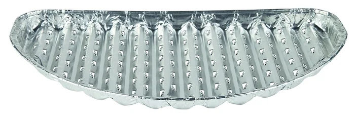 Alu-Einweggrillschale 32,5x19x1,5cm halbrund 3 St. (silber)