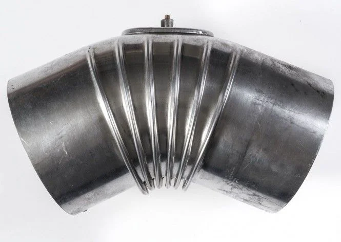 ALU Ofenrohrbogen 110 mm 45 Grad mit Reinigungsöffnung