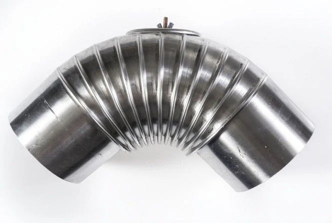 ALU Ofenrohrbogen 130 mm 90 Grad mit Reinigungsöffnung