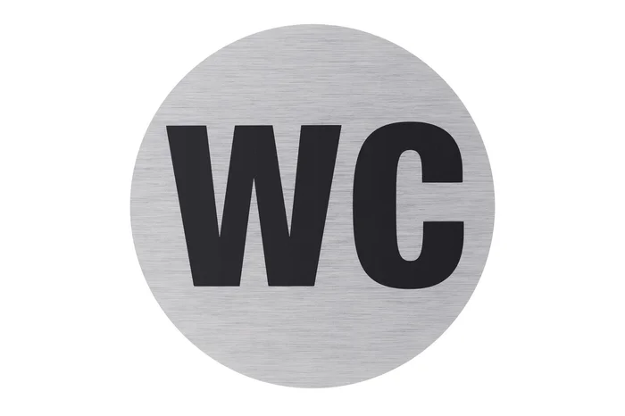 Aluminium Schild “WC“, Ø 75 mm