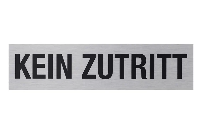 Aluminium Schild „Kein Zutritt“, 160 x 40 mm