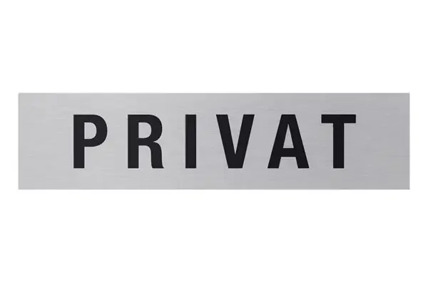 Aluminium Schild „Privat“, 160 x 40 mm