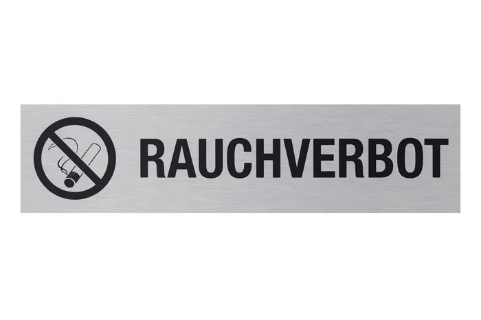 Aluminium Schild „Rauchverbot“, 160 x 40 mm