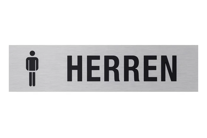 Aluminium Schild „WC Herren“, 160 x 40 mm