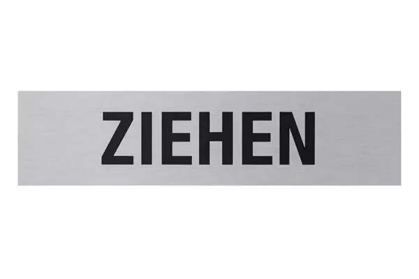 Aluminium Schild „Ziehen“, 160 x 40 mm