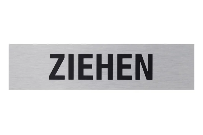 Aluminium Schild „Ziehen“, 160 x 40 mm