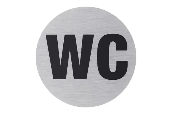 Aluminium Schild ‘‘WC‘‘, Ø 75 mm