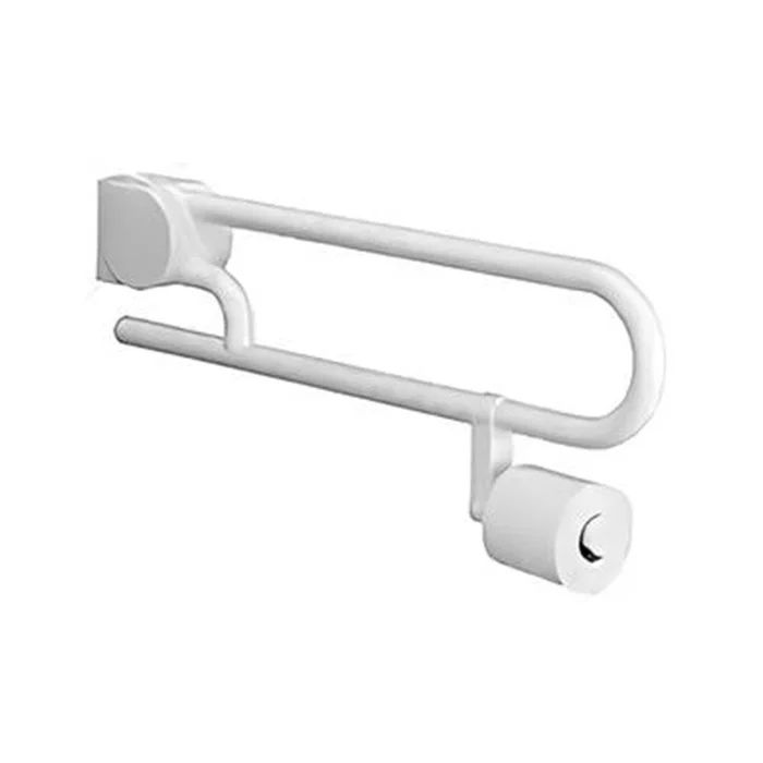 Alva Aqua Varia Klappgriff 74cm mit Toilettenpapierhalter, bis 100kg, Weiß