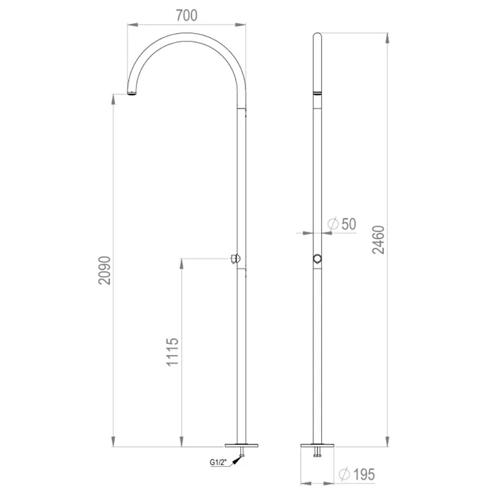 AMA Atena Gartendusche mit oder ohne Handbrause