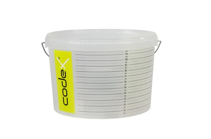 Anmisch-Eimer oval / Anrühr-Eimer 11,5 L mit Skala für richtiges Abmessen der Wassermenge Codex