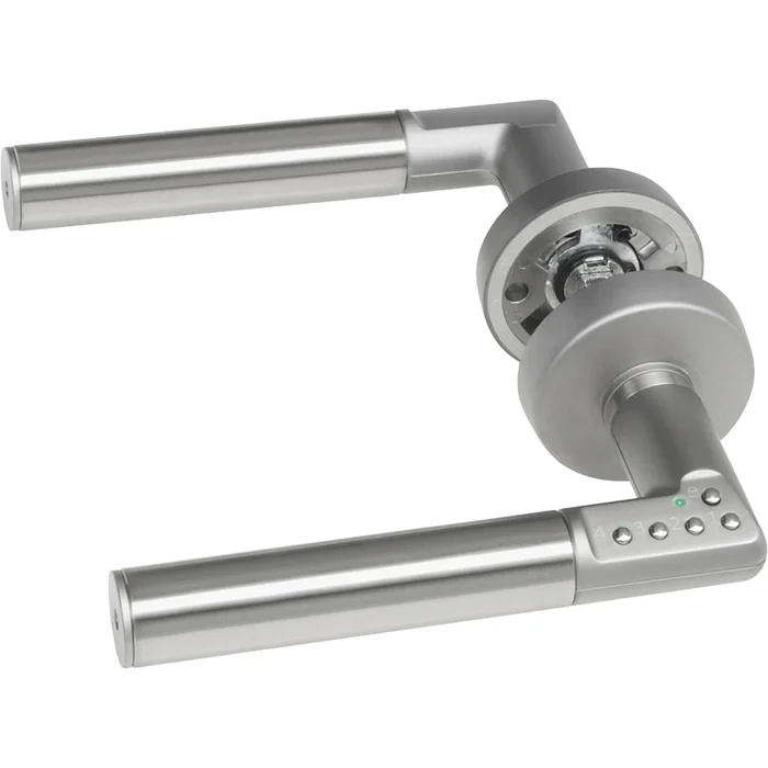 ASSA ABLOY Sicherheitsdrückergarnitur CODE HANDLE „A“, TS 35 – 80, links, verchromt matt