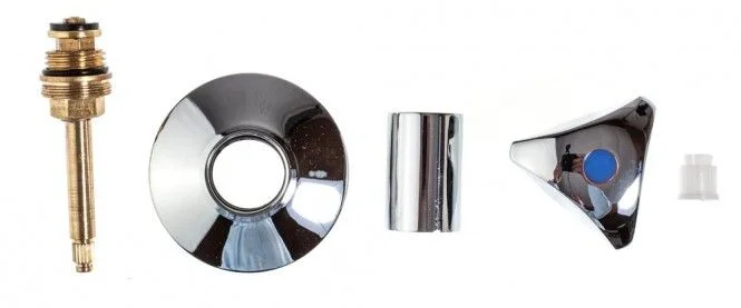 ASW Sanitäroberteil 1/2″ Messing für UP Ventile, mit Schubrosette und Dreikant