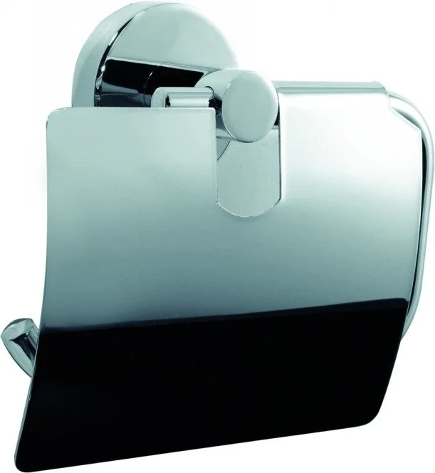 ASW WC Papierhalter 210005, Serie 8000 mit Deckel, Messing verchromt